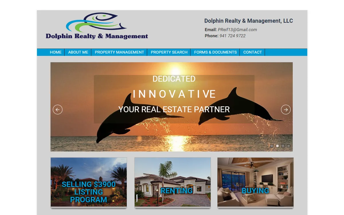 Dolphin Realty & Management website designed and developed by AHL Technologies (Florida, USA)